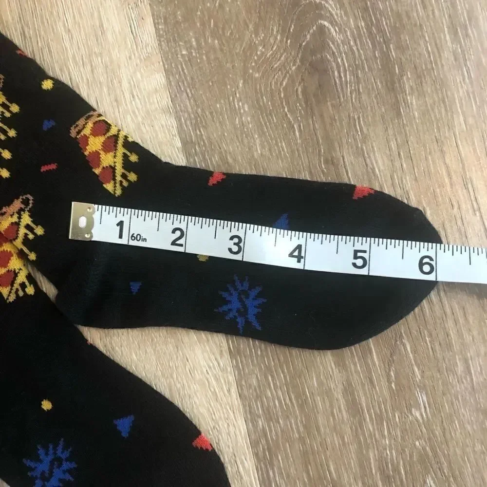 Sock it to me Juniors youth Kids Pizza party knee high Socks black 🍕